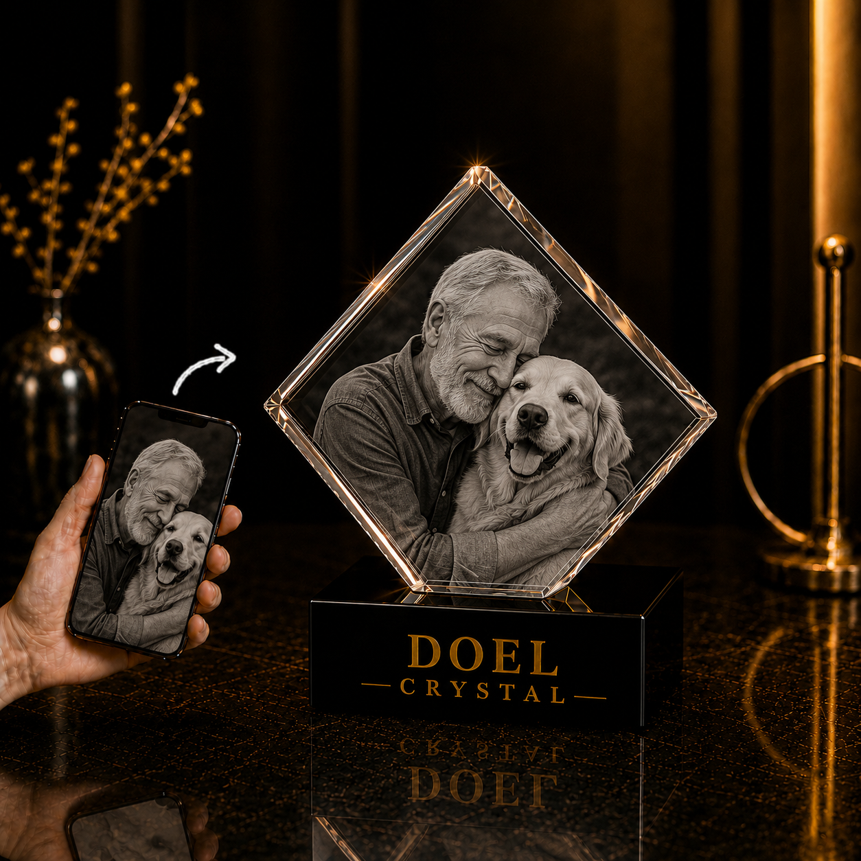 3D Crystal Engraving - Diamond