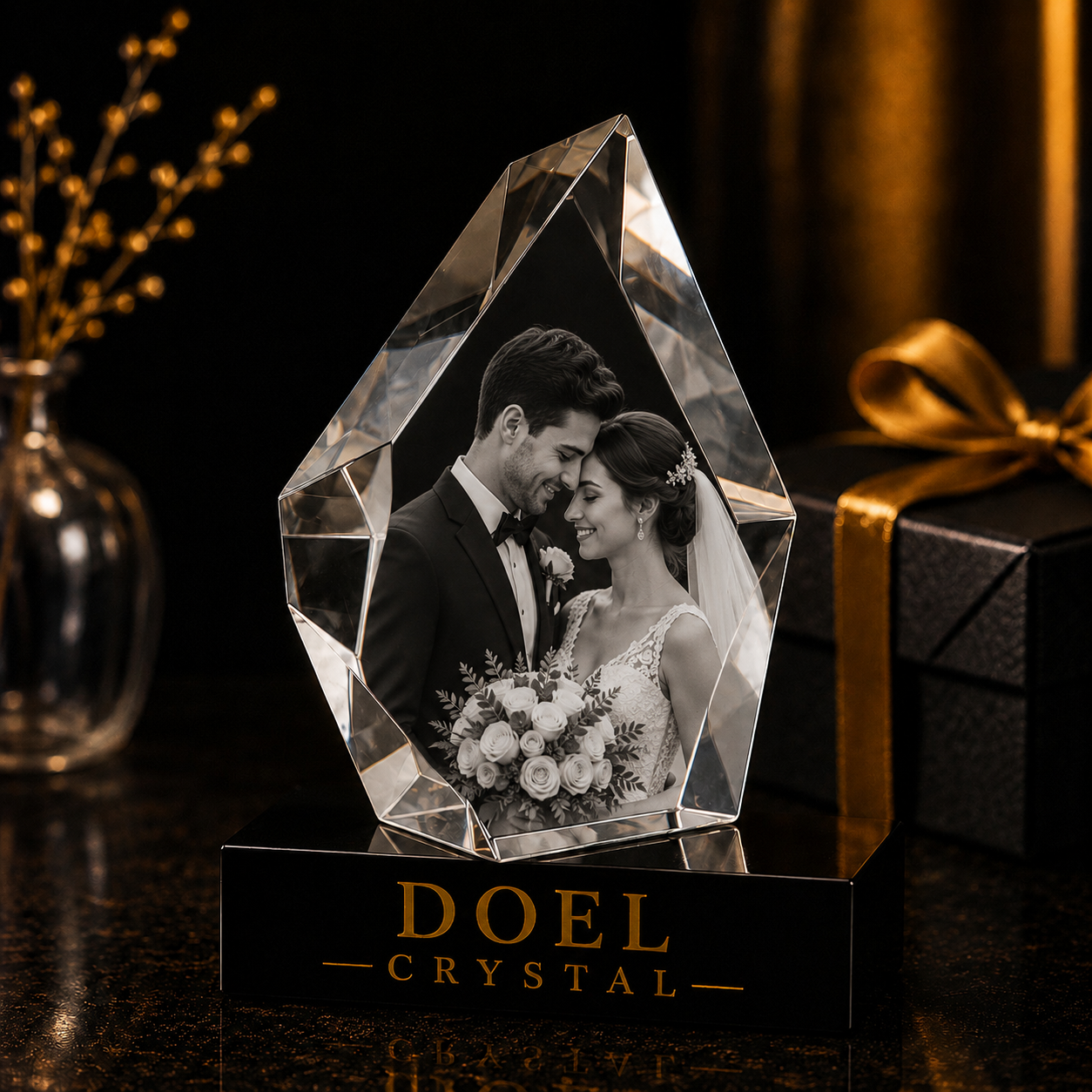 Engraving 3D Crystal - Prestige Hexagon