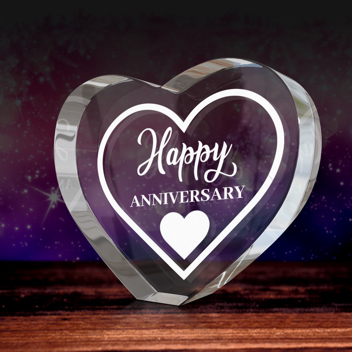 3D Crystal Engraving - Heart for Anniversary gift doelcrystals