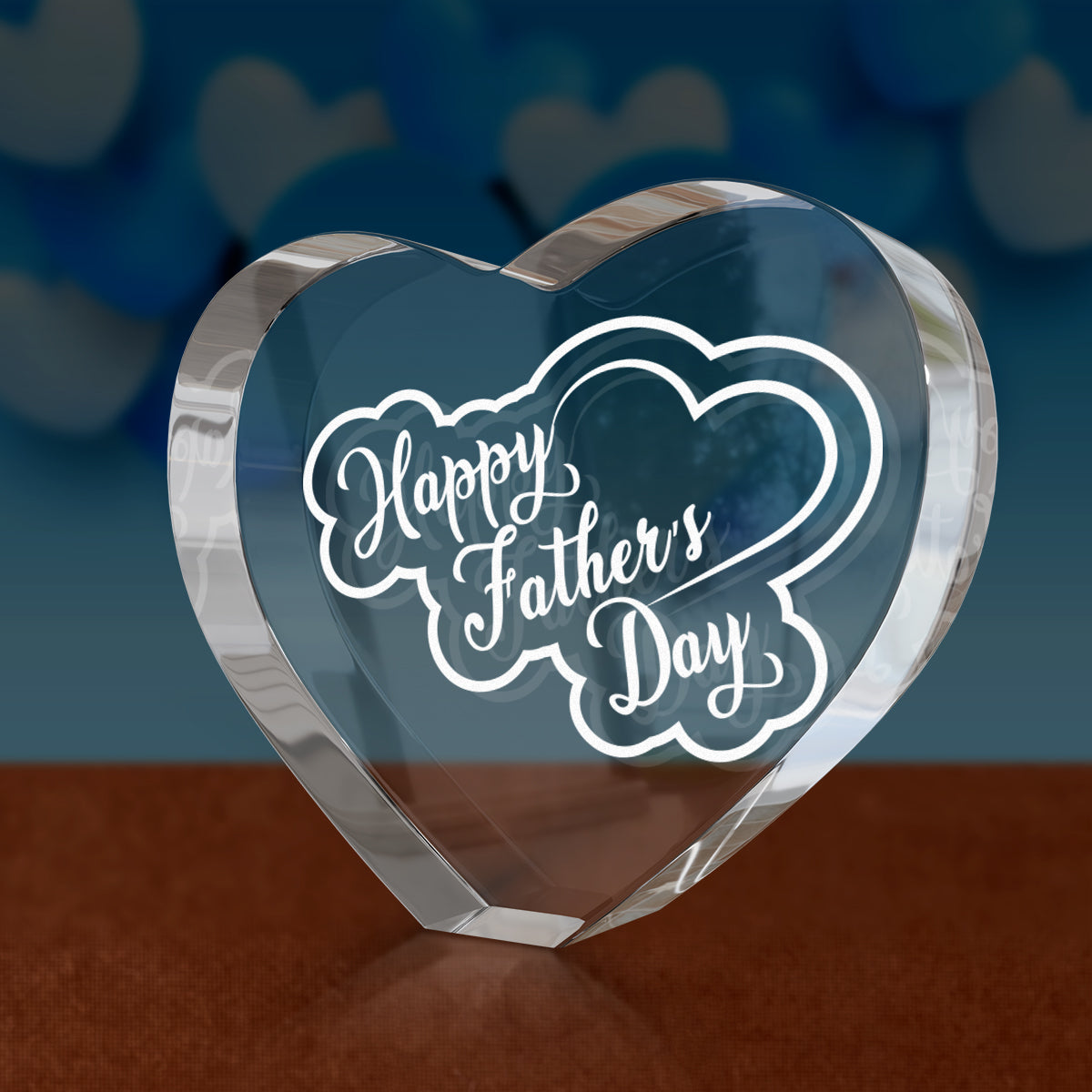 3D Crystal Engraving - Heart for Fathers day gift doelcrystals