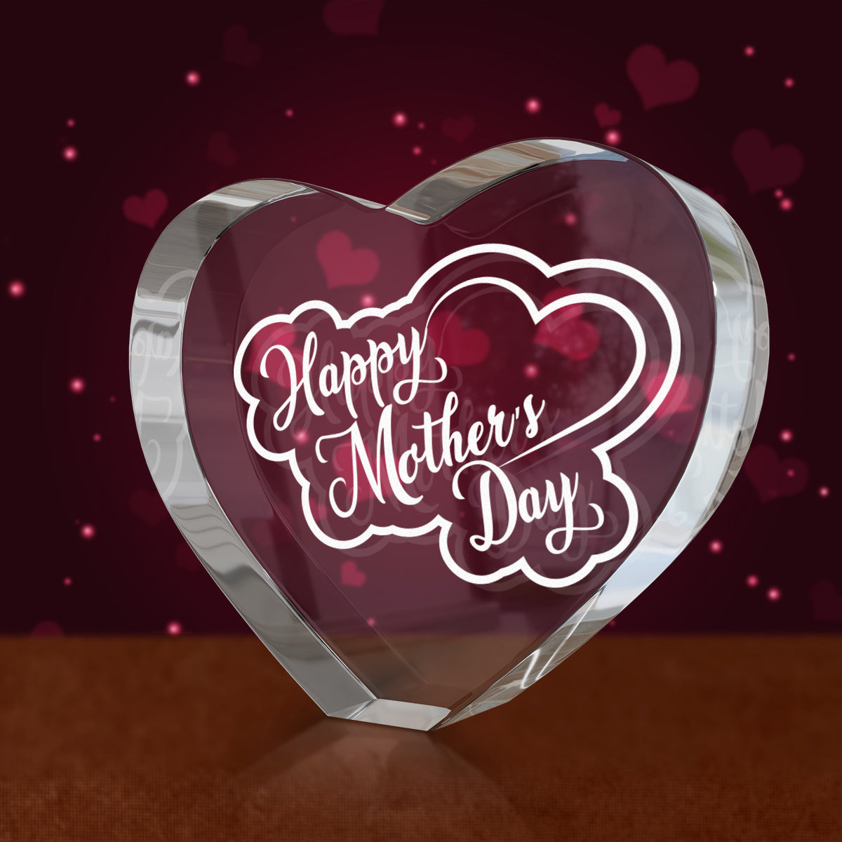 3D Crystal Engraving - Heart for Mothers day gift doelcrystals
