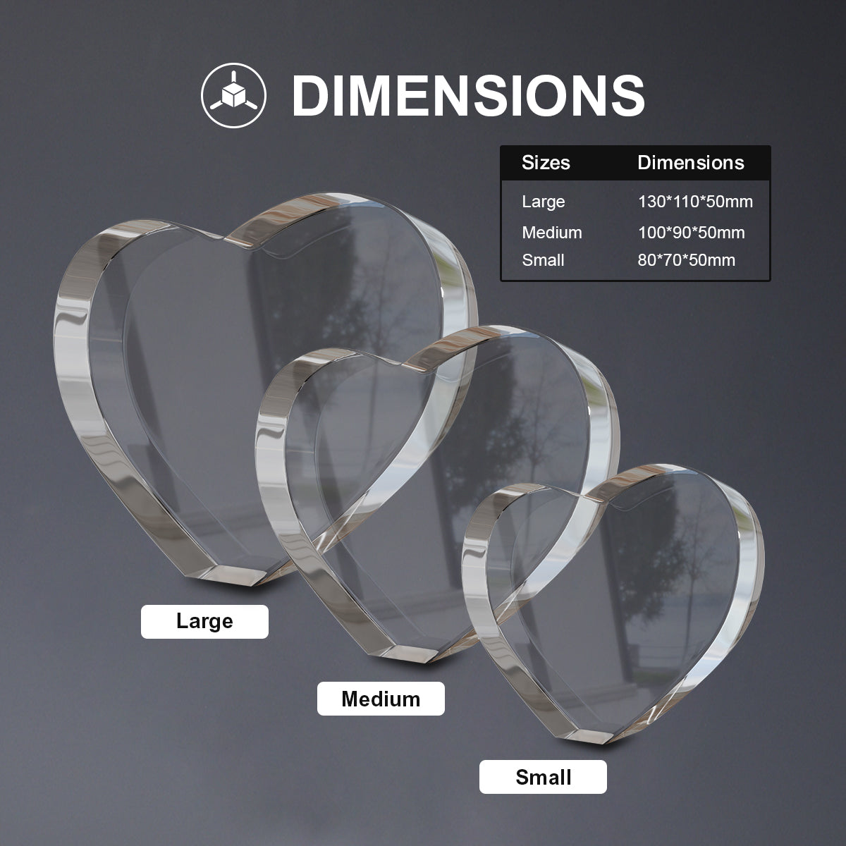 3D Crystal Engraving - Heart doelcrystals