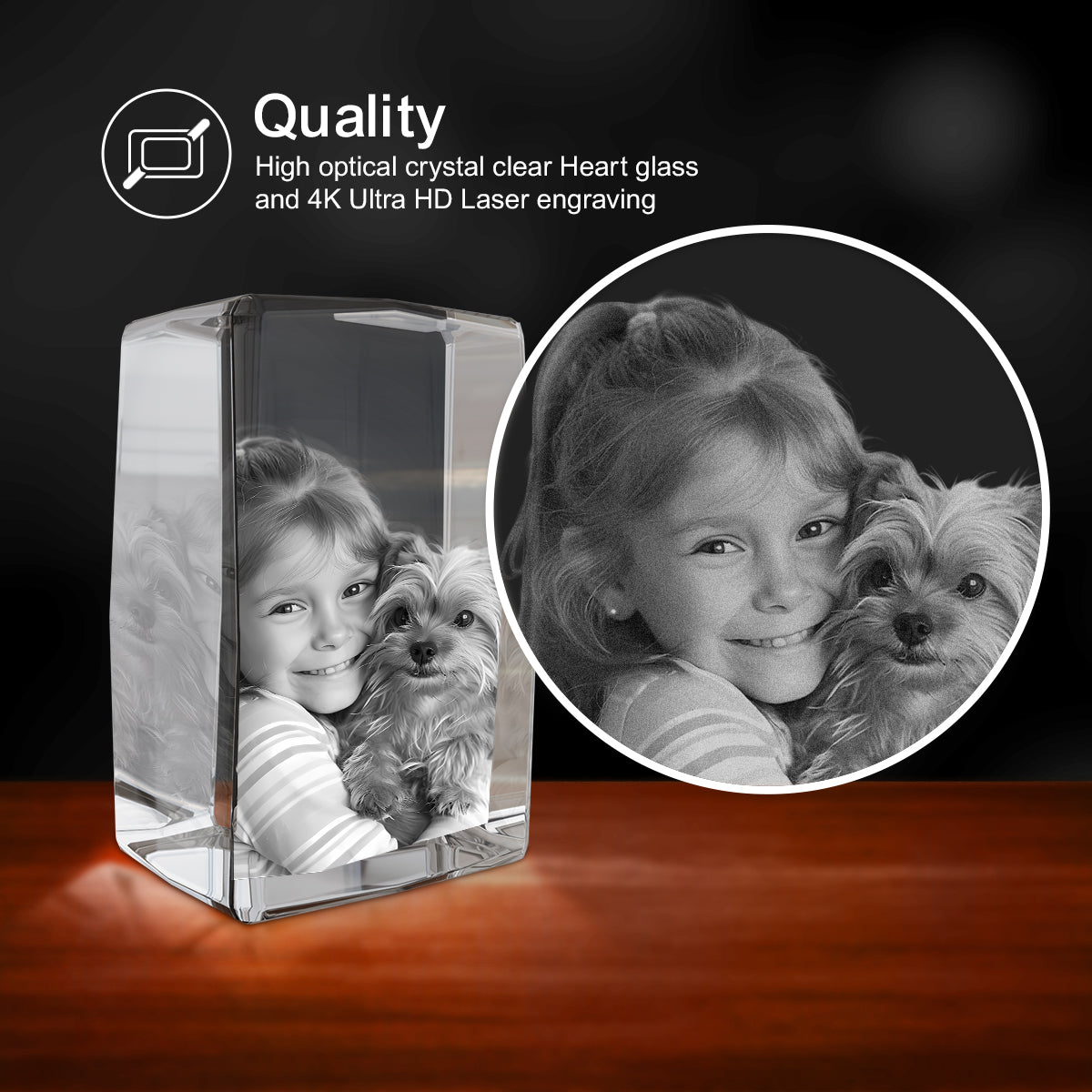 3D Crystal Engraving - Rectangle Doel Crystals