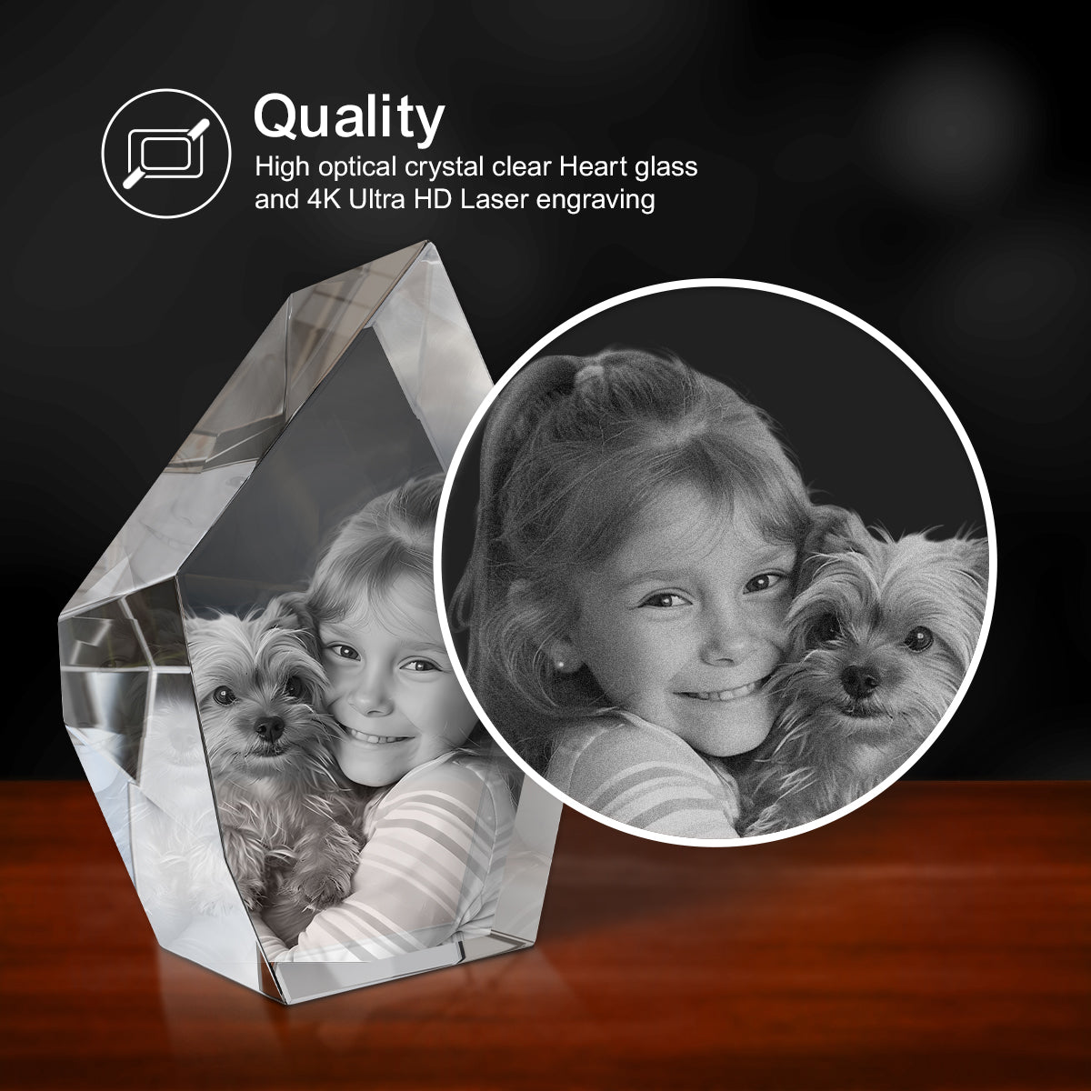 3D Engraving Crystal - Prestige Hexagon Doel Crystals
