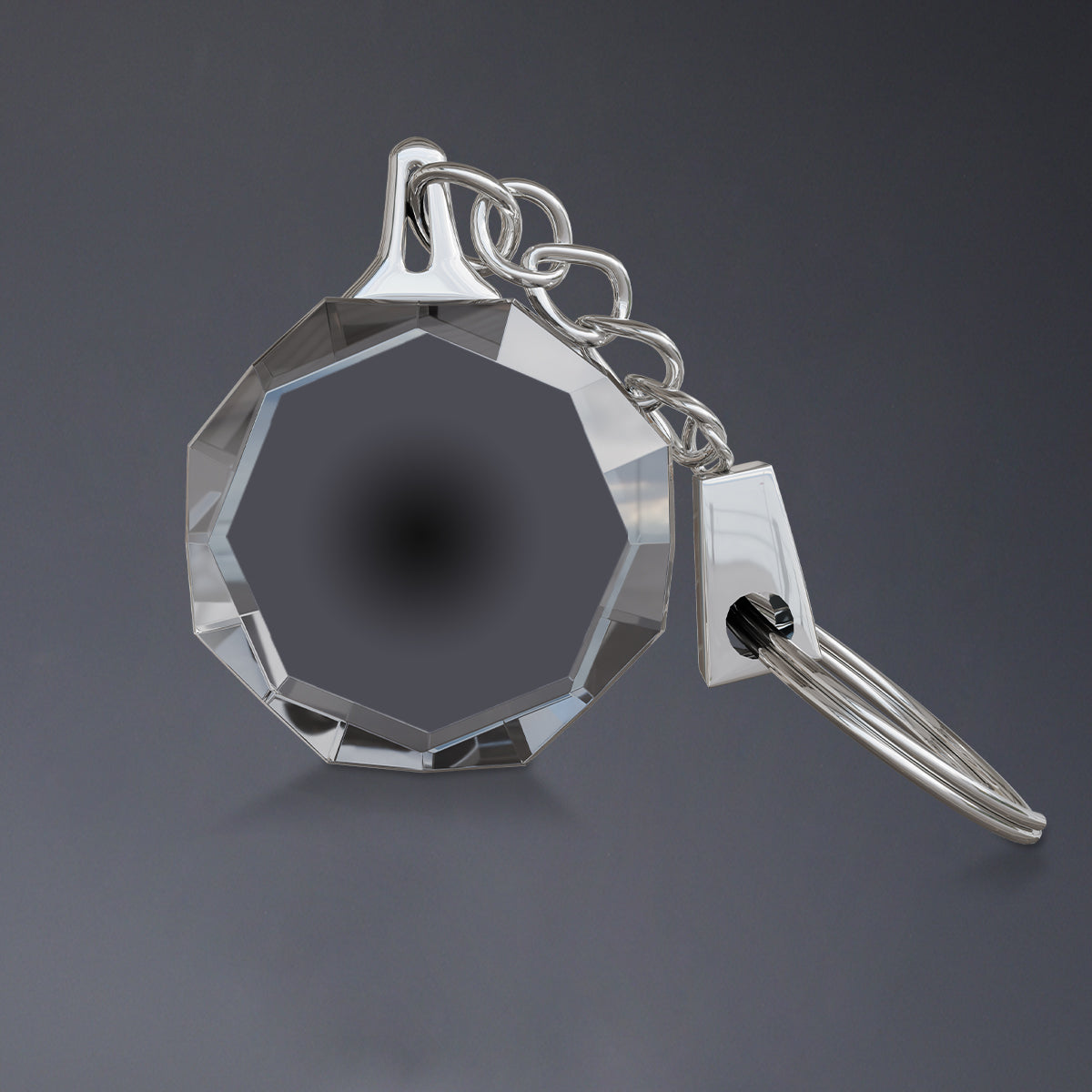 3D octagon crystal keychain Doel Crystals