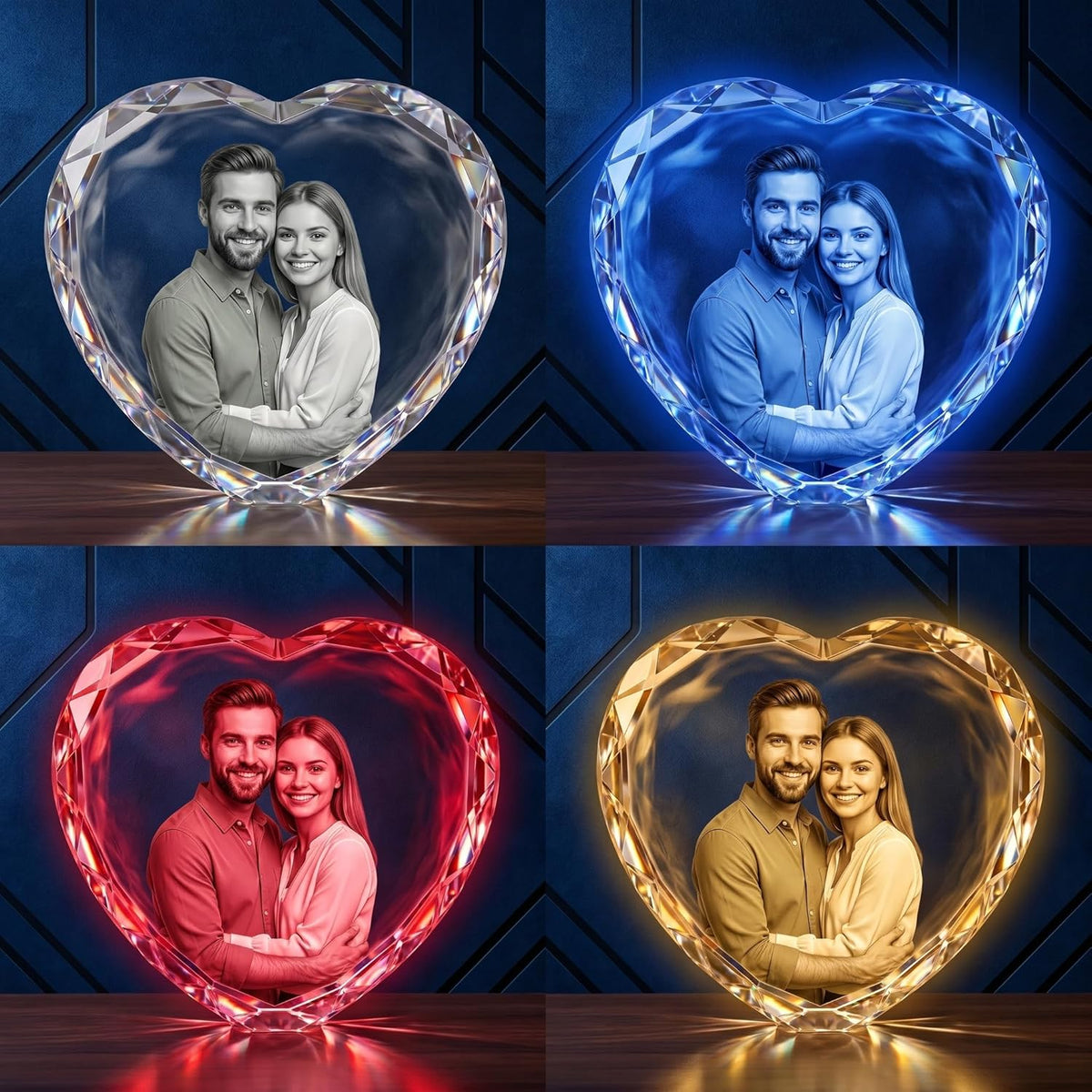3D Crystal Edge Cut Heart