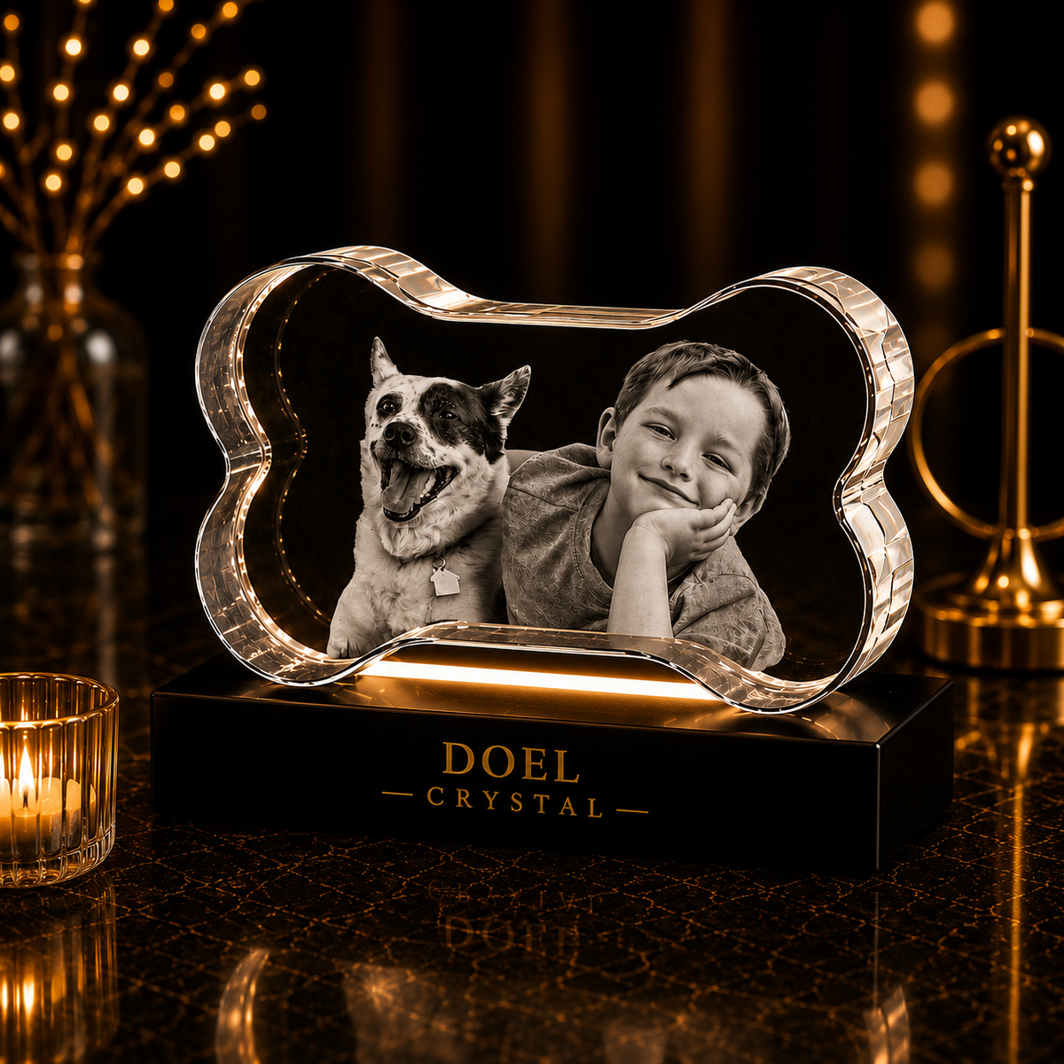 3D Crystal Pet Bone