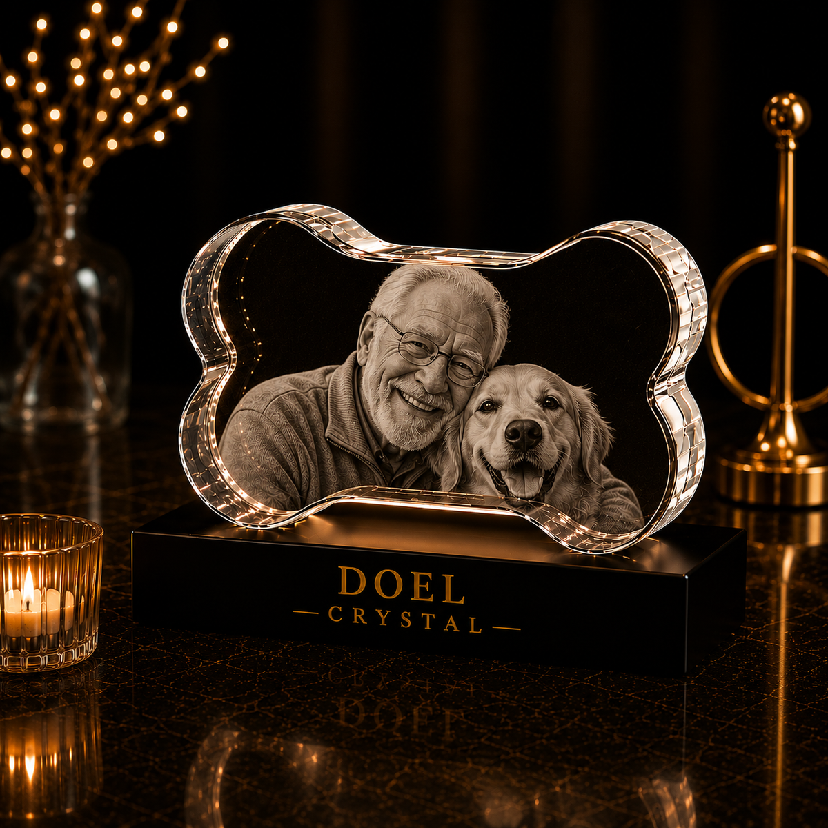 3D Crystal Pet Bone