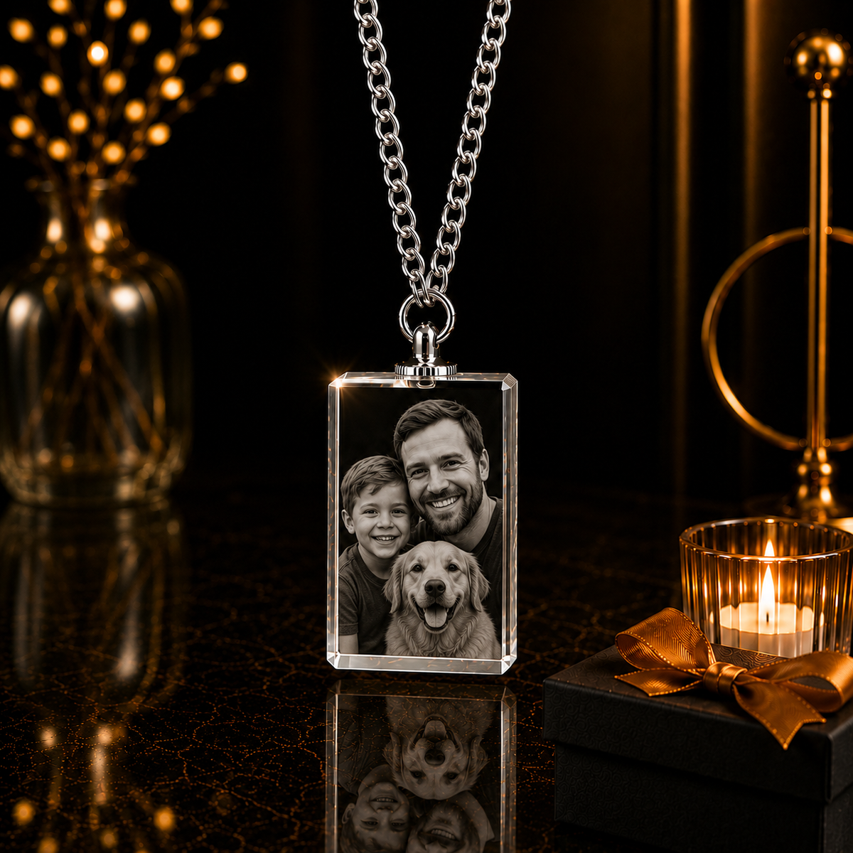 Necklace Rectangle 3D