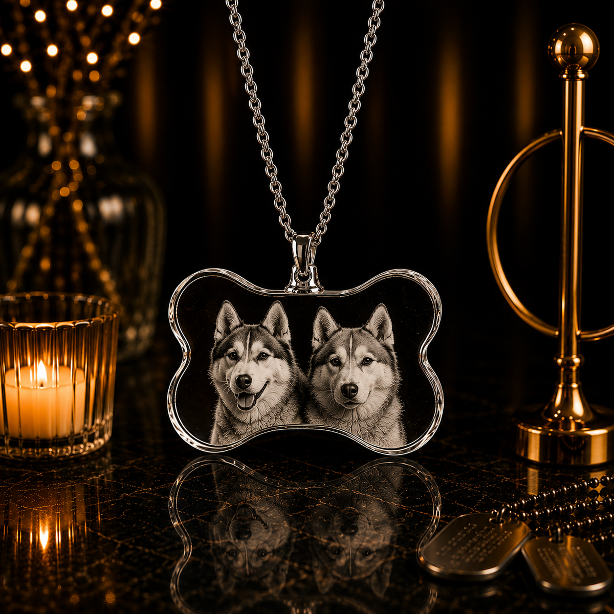 Pets Necklace Bone 3D