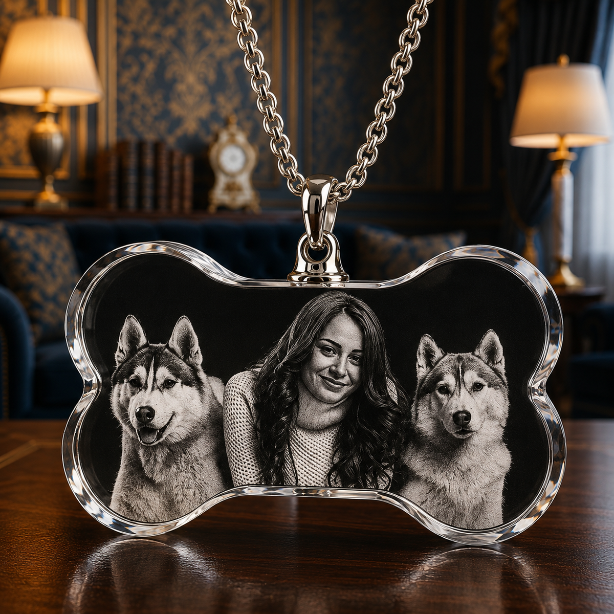 Pets Necklace Bone 3D