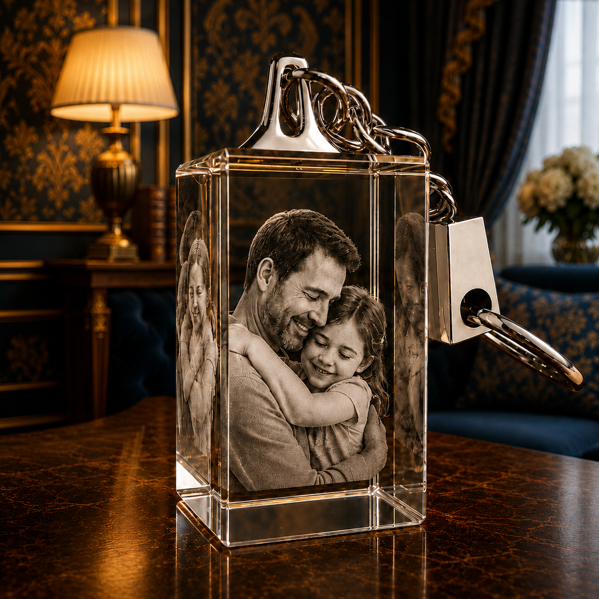 2D Crystal Photo Keychain - Rectangle