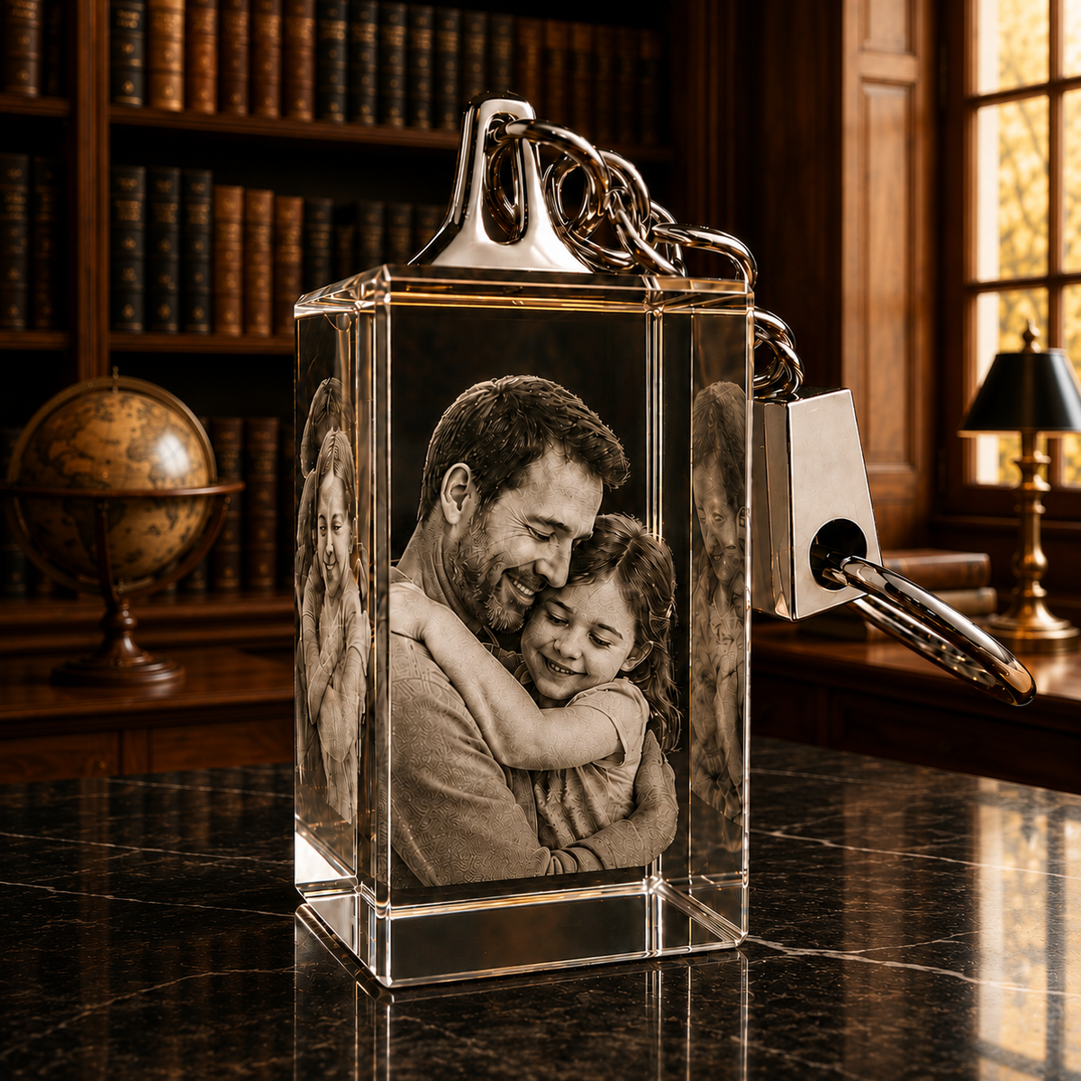 2D Crystal Photo Keychain - Rectangle