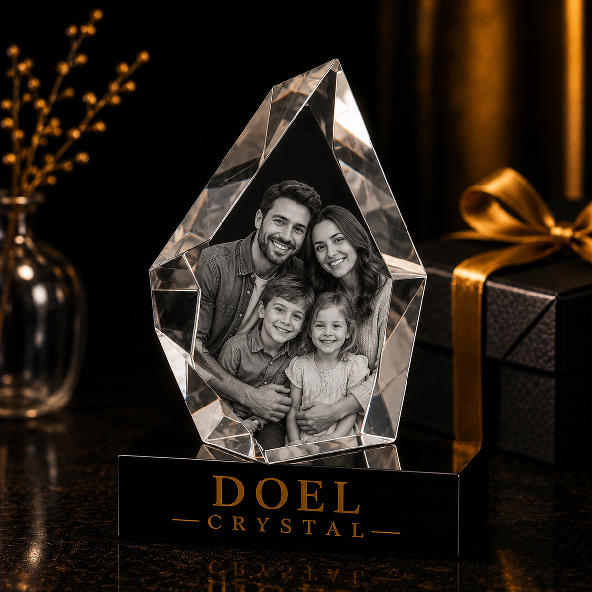 Engraving 3D Crystal - Prestige Hexagon