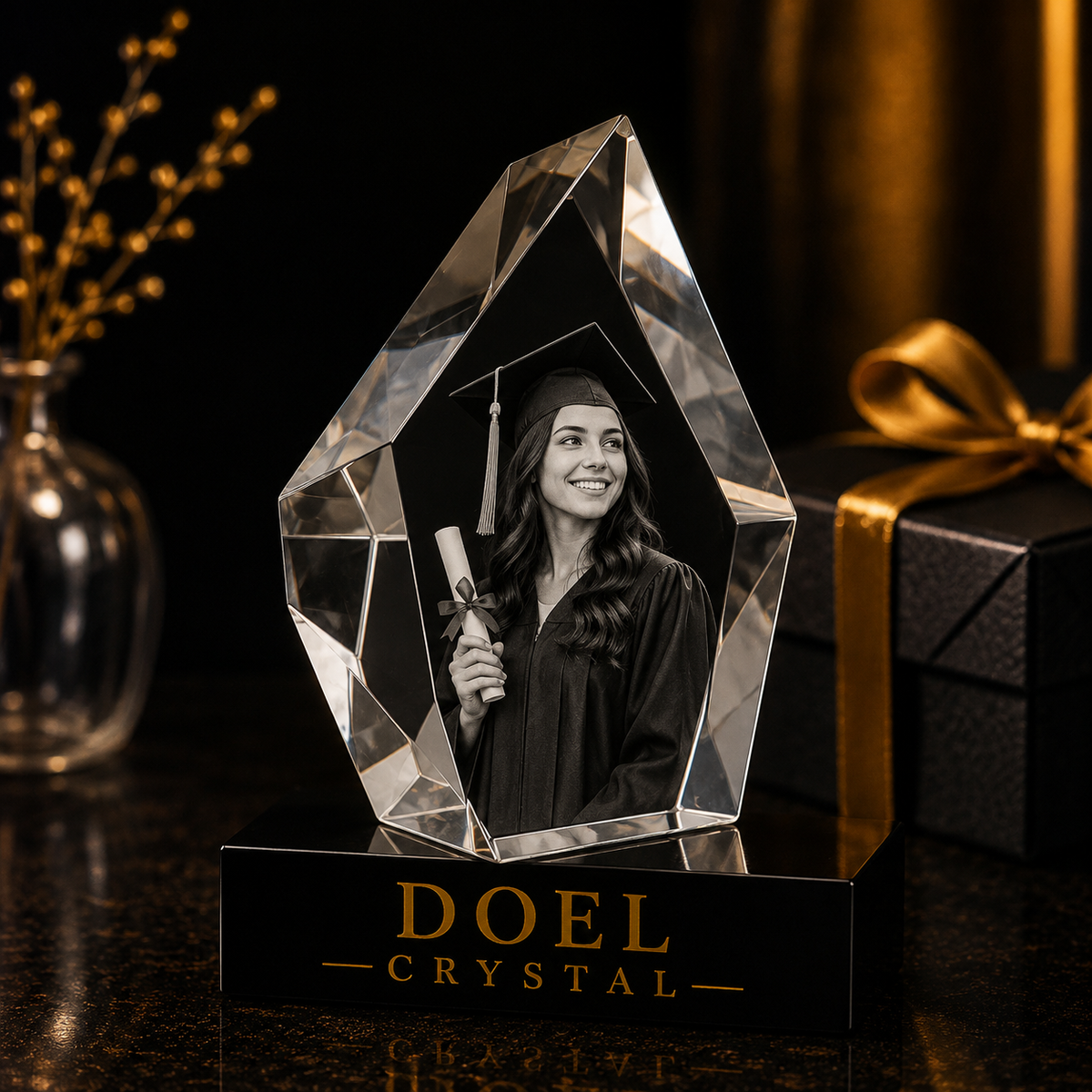 Engraving 3D Crystal - Prestige Hexagon