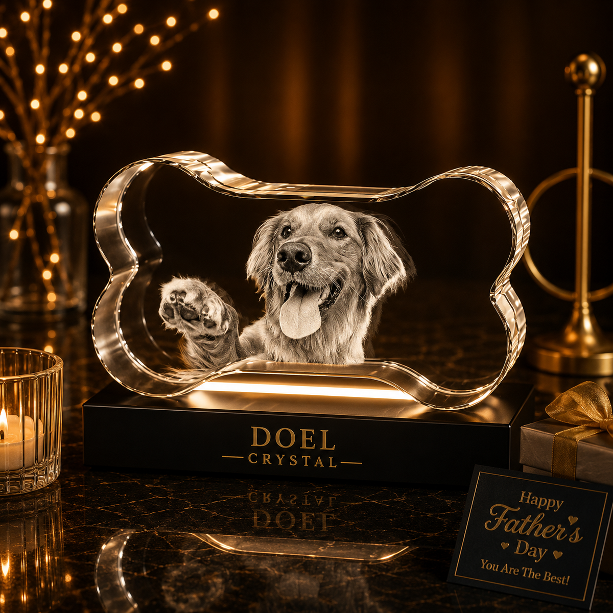 3D Crystal Pet Bone