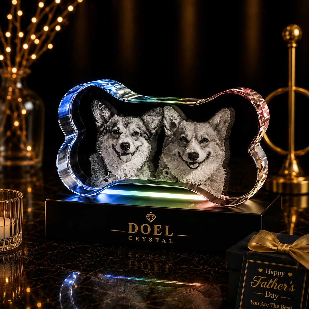 3D Crystal Pet Bone