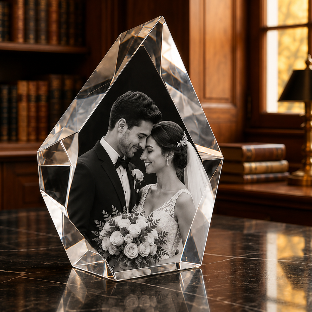 Engraving 3D Crystal - Prestige Hexagon