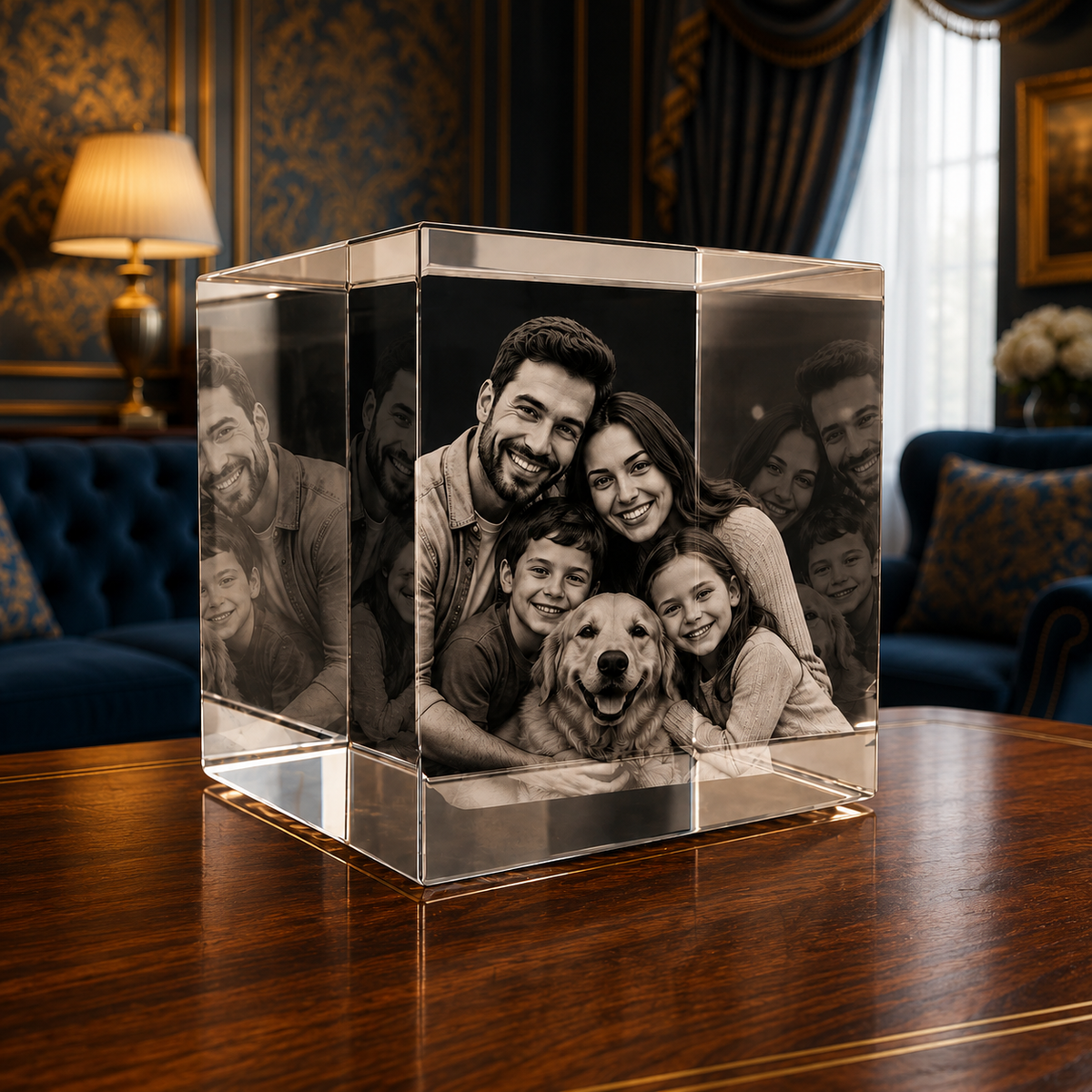 3D Photo Engraving Crystal - Cube