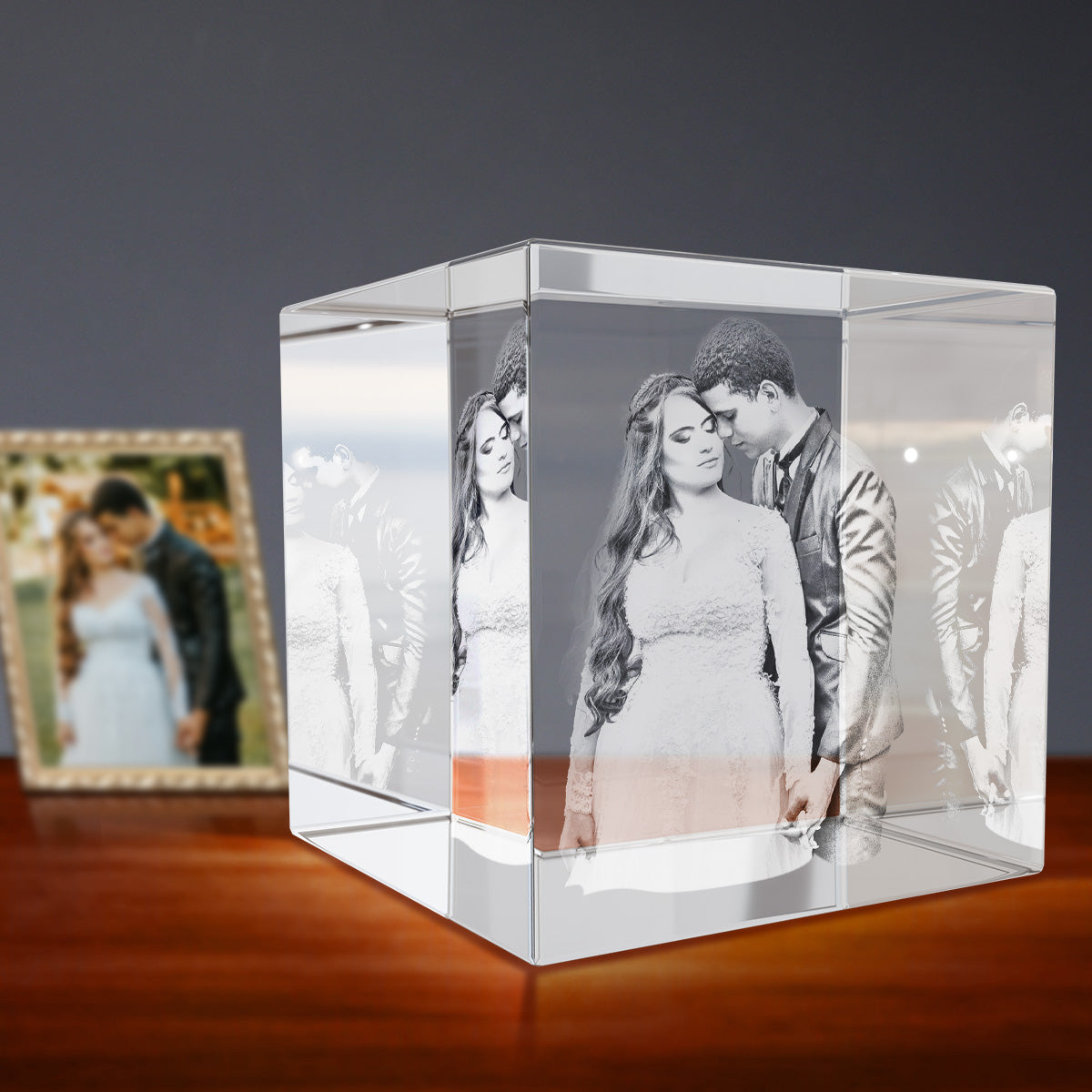 Personalized 3D Crystal Square Cube - Engrave Your Photo