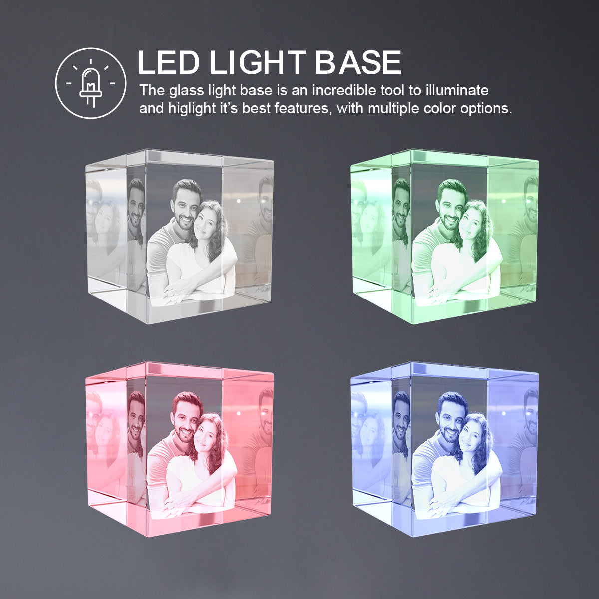 3D Photo Engraving Crystal - Square Doel Crystals