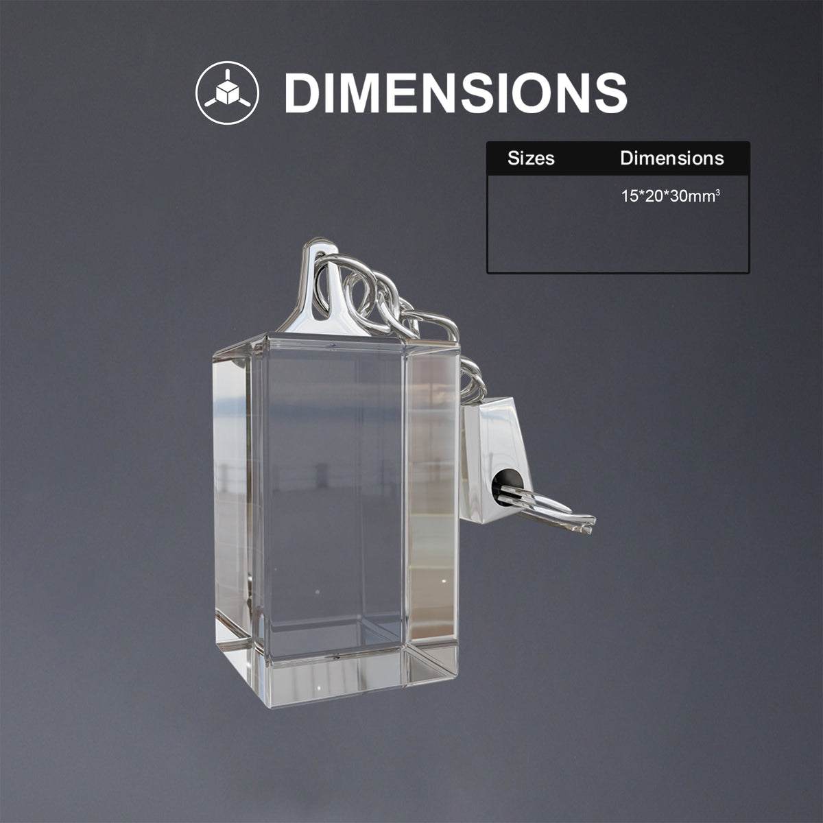2D Crystal Photo Keychain - Rectangle Doel Crystals